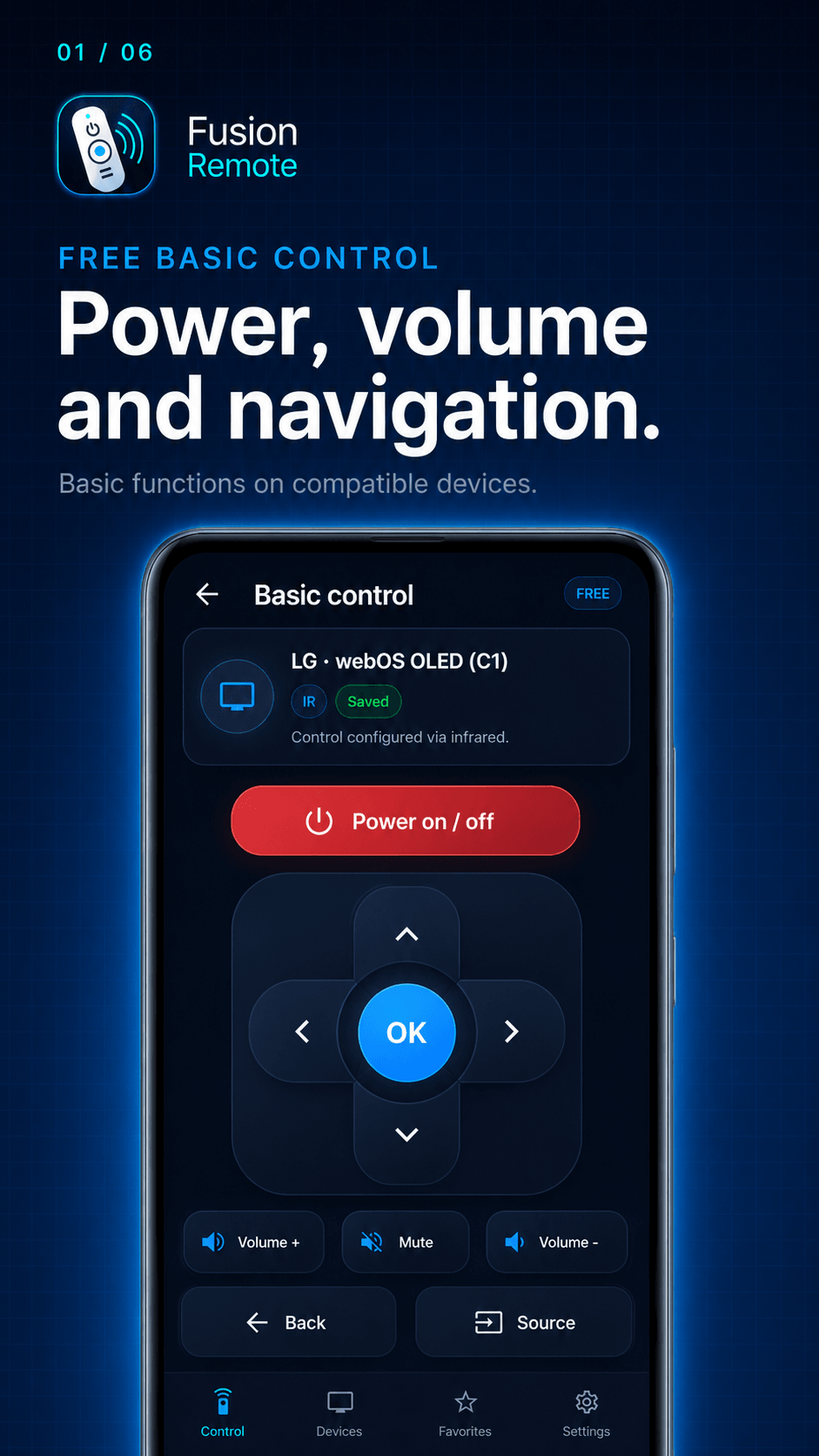 Fusion Remote illustrative image: Basic control