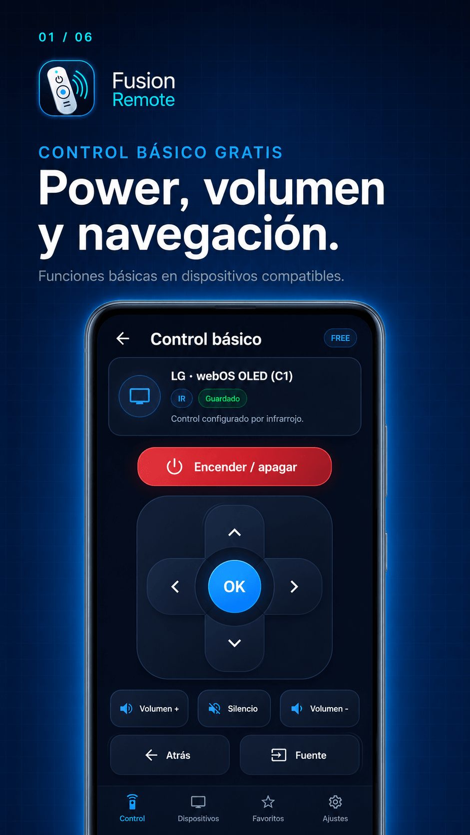 Imagen ilustrativa de Fusion Remote: Control básico